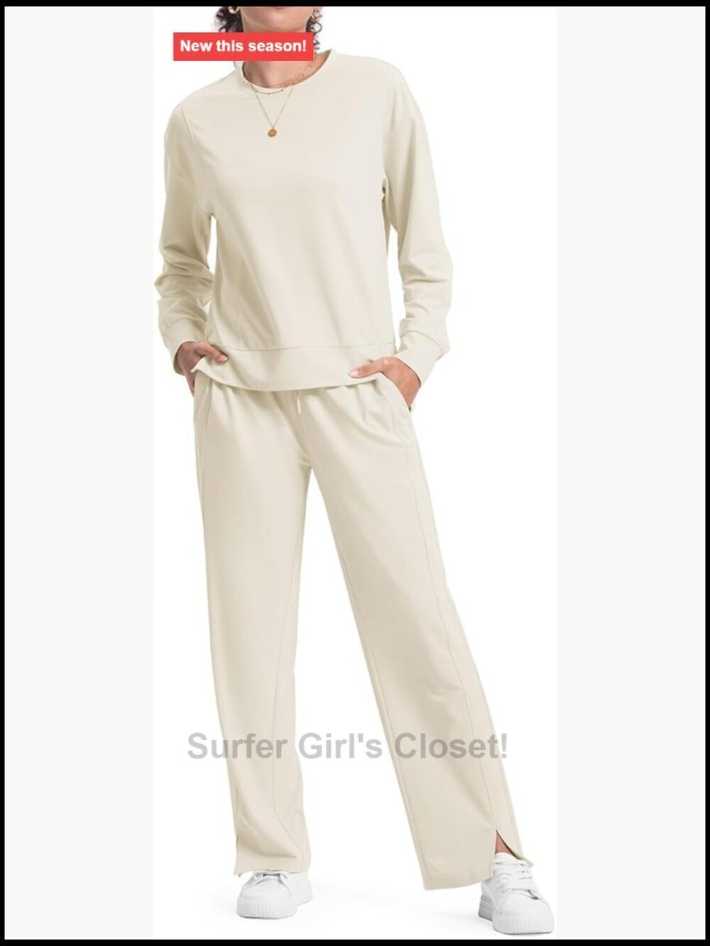 Women's 2 Piece Sweatsuit Casual Travel Outfits Track Suit Long Sleeve Lounge